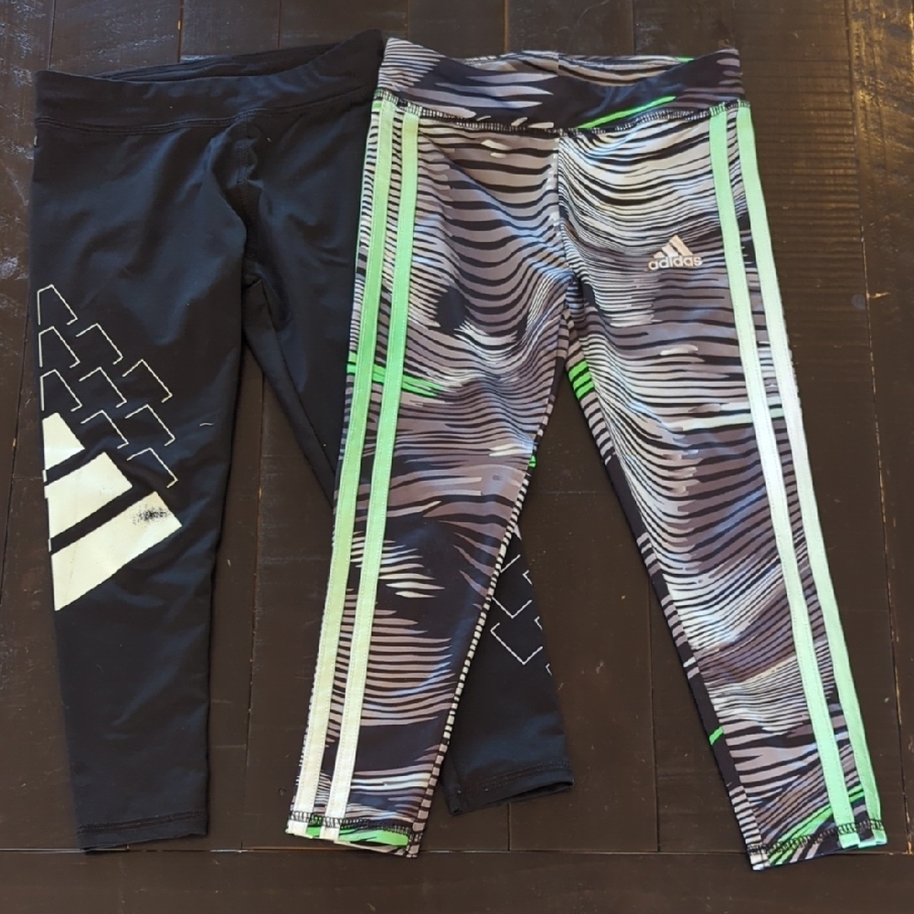 Adidas Kids' Black and Multicolor Leggings